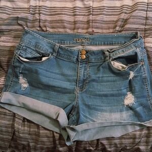 Rue21 Blue Distressed Denim Shorts